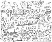 Coloriage la rentree scolaire bienvenue a lecole