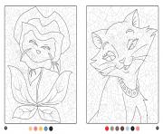 Coloriage magique disney chat et plante