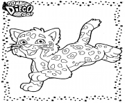 Coloriage adorable bebe jaguar animal sauvage