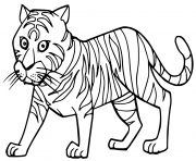 Coloriage cartoon cute tigre