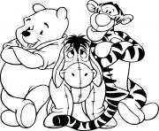 Coloriage les 3 amigos winnie tigrou bouriquet