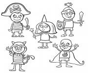 Coloriage deguisements et costumes de halloween pour enfants