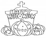 Coloriage joyeuse halloween citrouilles 2021