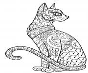 Coloriage halloween intricate cat zentangle adulte