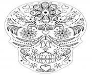 Coloriage crane squellette halloween mandala