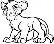 Coloriage simba fils du roi mufasa