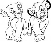 Coloriage simba et nala dans le roi lion 2