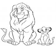 Coloriage simba et son pere mufasa