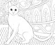 Coloriage chat pour adulte antistress