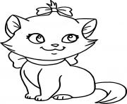 Coloriage chat facile mignon