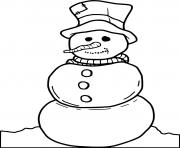 Coloriage bonhomme de neige sans bras