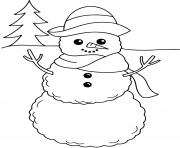 Coloriage adorable bonhomme de neige