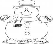 Coloriage bonhomme de neige classique