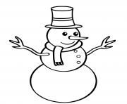 Coloriage bonhomme de neige facile pour maternelle