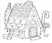 Coloriage maison vintage en forme de pain epice