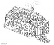 Coloriage superbe maison de pain depices