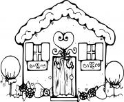 Coloriage belle maison pain epice pour noel