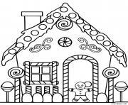 Coloriage decorations maison pain epice avec monsieur biscuit