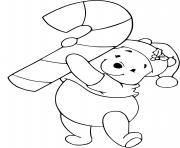 Coloriage Winnie candy cane