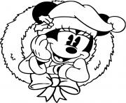 Coloriage Classic Minnie in a wreath