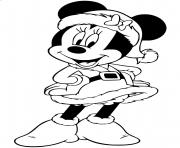 Coloriage Minnie wearing santa hat