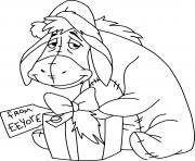 Coloriage Eeyore Christmas present