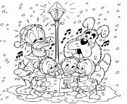 Coloriage Donald nephews singing carols