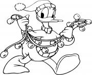 Coloriage Donald Ducks Christmas lights