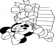 Coloriage Baby Minnie present