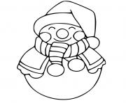 Coloriage bonhomme de neige pour maternelle