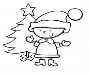 Coloriage lutin et sapin de noel maternelle enfant