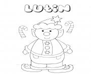 Coloriage lutin de noel maternelle enfant scolaire