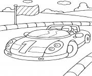 Coloriage petite voiture de course