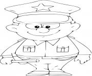 Coloriage policier en costume