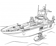 Coloriage lego police bateau navigatio maritime