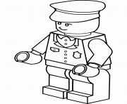 Coloriage lego policier homme