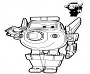 Coloriage police robot avion