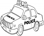 Coloriage voiture de police facile simple