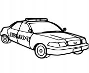 Coloriage voiture de police maternelle americaine