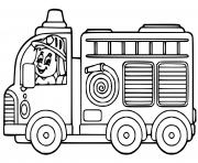 Coloriage camion de pompier maternelle facile