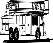 Coloriage camion la grande echelle