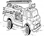 Coloriage camion pompiers