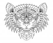 Coloriage mandala tigre zen