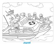 Coloriage playmobil sauvetage mouvemente en mer