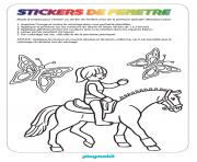 Coloriage fille playmobil sur un cheval