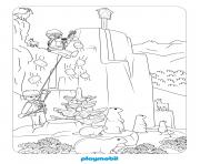 Coloriage playmobil la vie a la montagne