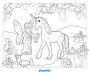 Coloriage playmobil fee et licorne 2