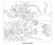 Coloriage playmobil fee et licorne 3