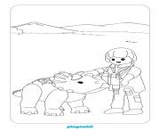 Coloriage playmobil avec un dino