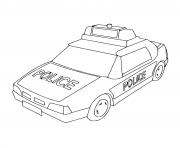 Coloriage vehicule de police avec gyrophare